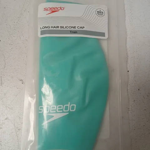 SPEEDO LONG HAIR SILICONE CAP β TURQUOISE TRAINING SWIM CAP
