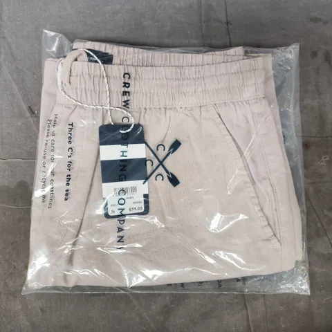 BAGGED CREW CLOTHING COMPANY DECK SHORTS IN STONE SIZE 36