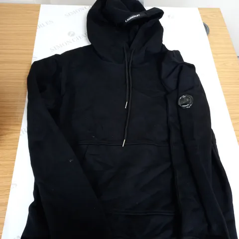 CP COMPANY PLAIN BLACK HOODIE - SIZE UNSPECIFIED