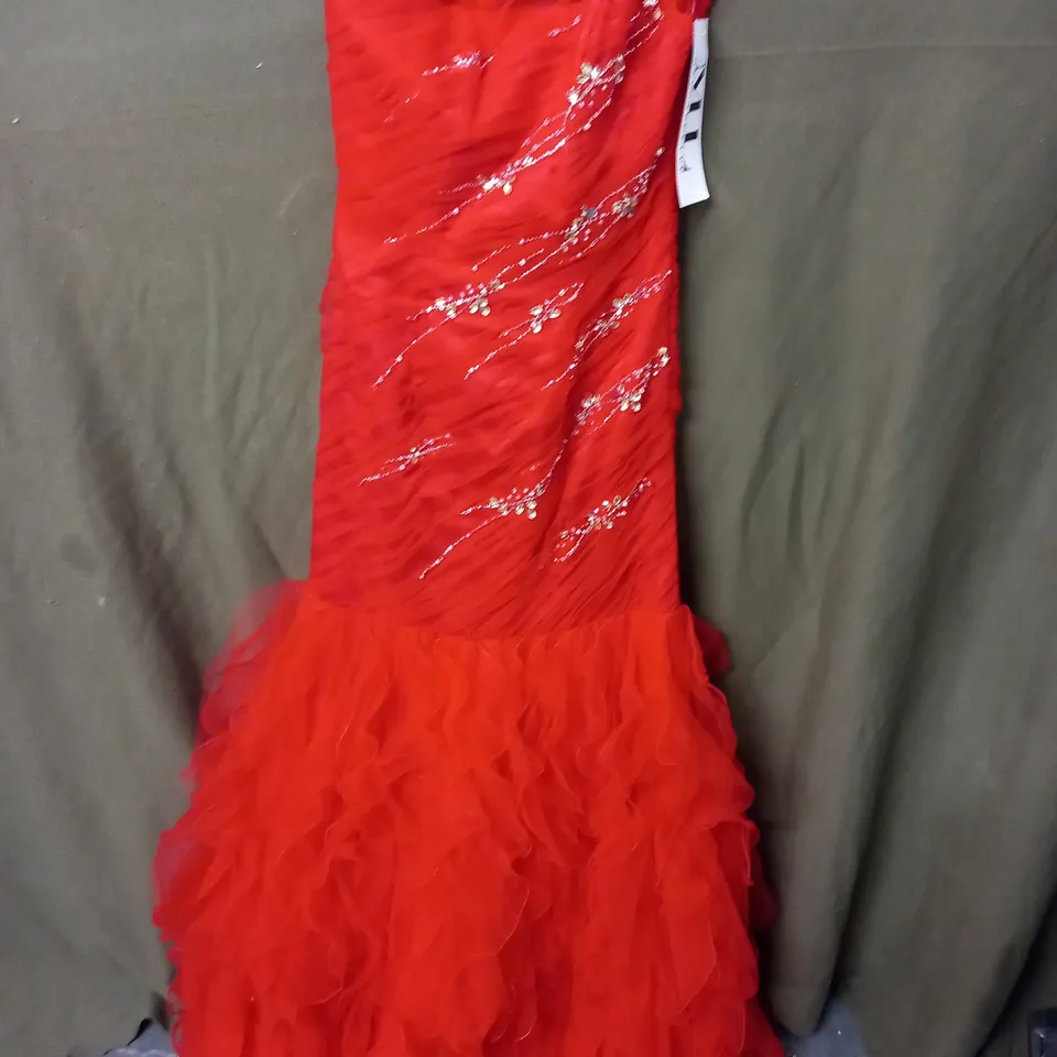 MARGARET LEE RED EMBELLISHED OCCASIONAL DRESS - 14