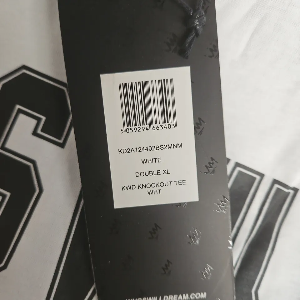 KINGS WILL DREAM KNOCKOUT TEE – WHITE – XXL (DOUBLE XL)