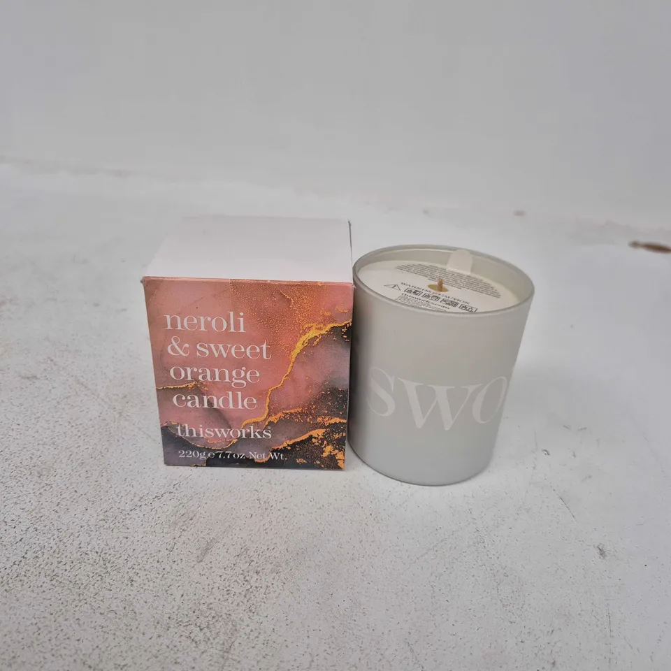 BOXED THISWORKS NEROLI & SWEET ORANGE CANDLE (220G)
