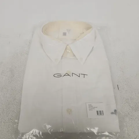 GANT WHITE COTTON-LINEN SHIRT – XL
