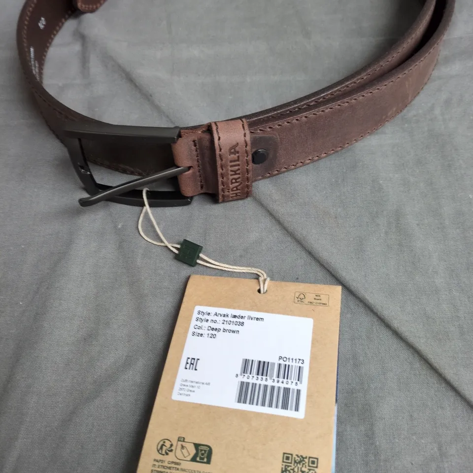 HÄRKILA LEATHER BELT – DEEP BROWN, UK 48 (120 CM)