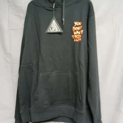 YOU DON'T WANT THIS LIFE PAINTER HOODIE – BLACK/ORANGE, SIZE L