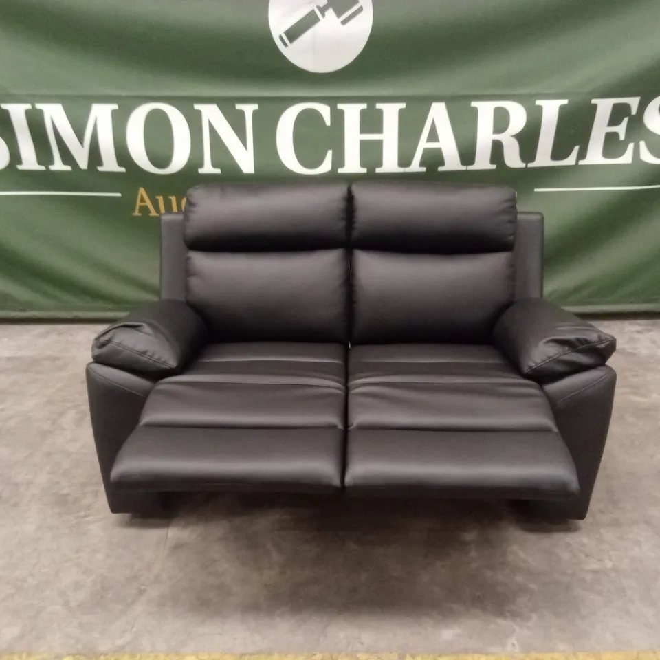 EDISON 2 SEATER LUXURY FAUX LEATHER MANUAL RECLINER SOFA RRP £649
