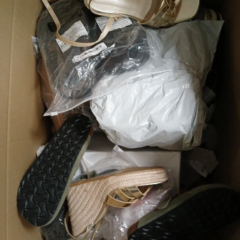 APPROXIMATELY 20 PAIRS OF ASSORTED SHOES AND FOOTWEAR IN VARIOUS SIZES 