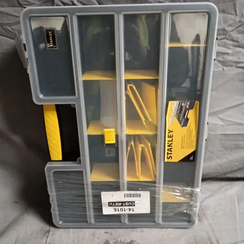 STANLEY PLASTIC TOOLBOX WITH YELLOW COMPARTMENTS – TOOL ORGANISER