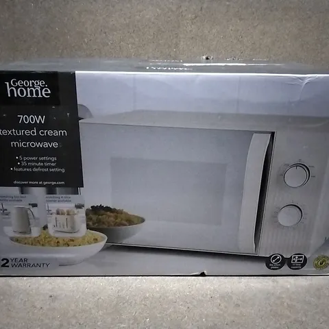 BOXED 700W TEXTURED CREAM MICROWAVE