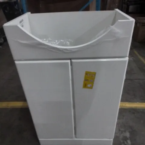 VELDEAU C6 RINA VANITY UNIT WITH SHAPED UPPER PANEL IN WHITE GLOSS -500MM