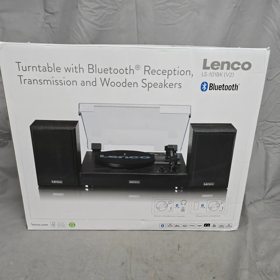 LENCO LS-101BK CV2 TURNTABLE WITH BLUETOOTH – BOXED