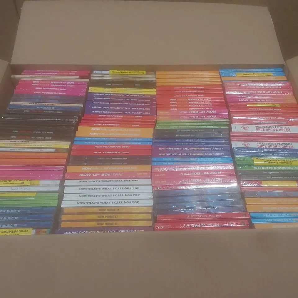 BOX OF APPROX 100 BRAND NEW MUSIC CDS TO INCLUDE;