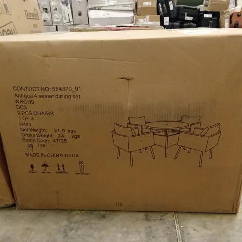 BOXED SET OF 2 ANTIGUA OUTDOOR DINING CHAIRS (1 BOX)