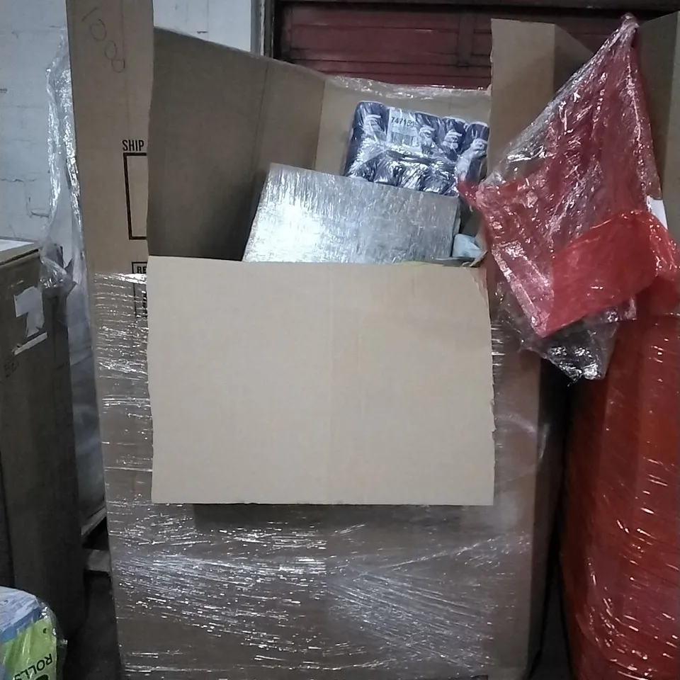 PALLET OF HOUSEHOLD ITEMS TO INCLUDE AIR FRYER, SHOWER SET,TOILET ROLLS AND OTHER ASSORTED ITEMS...