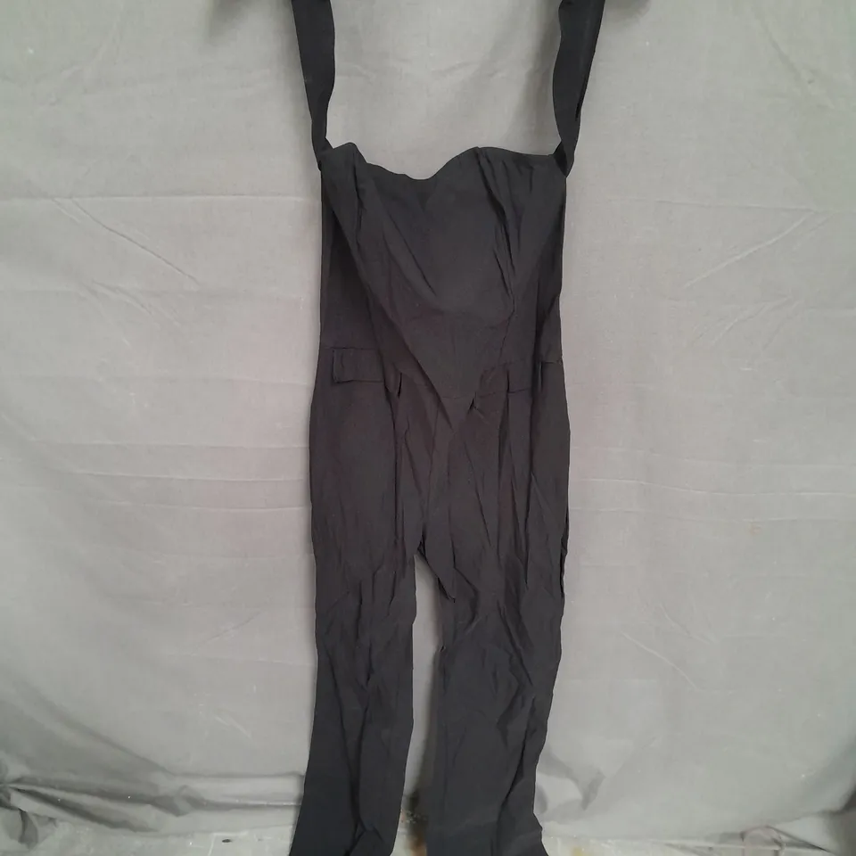 EGO SQUARE NECK TAILORED FLARED JUMPSUIT IN BLACK SIZE 10