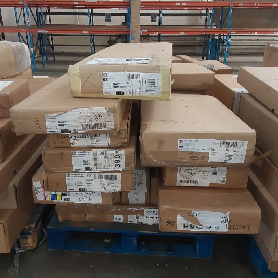 PALLET OF ASSORTED DESIGNER FURNITURE PARTS