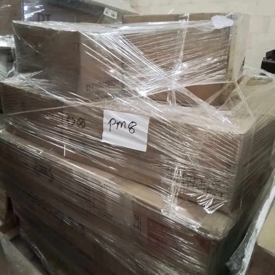 PALLET OF ASSORTED BOXED FURNITURE PARTS INCLUDING DINING TABLE LEGS & TOPS