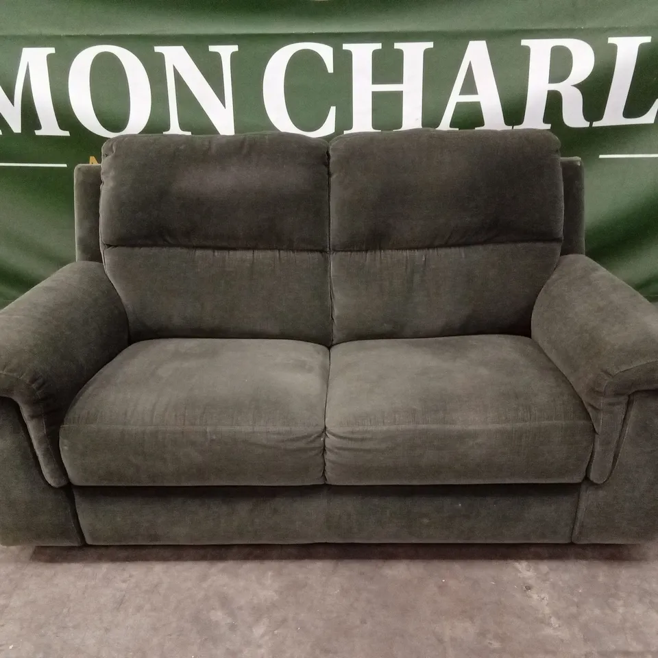 QUALITY DESIGNER ITALIAN MADE FLORENCE 2 SEATER FABRIC UPHOLSTERED SOFA - GREEN