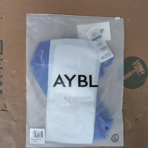 BAGGED AYBL ENHANCE SEAMLESS SPORTS BRA IN COBALT BLUE SIZE SMALL