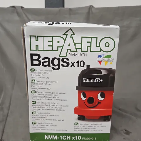 Numatic HEPA-FLO Vacuum Cleaner Bags x10 (NVM-1CH) – Boxed