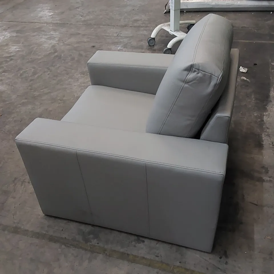 DESIGNER LEATHER UPHOLSTERED ARMCHAIR 