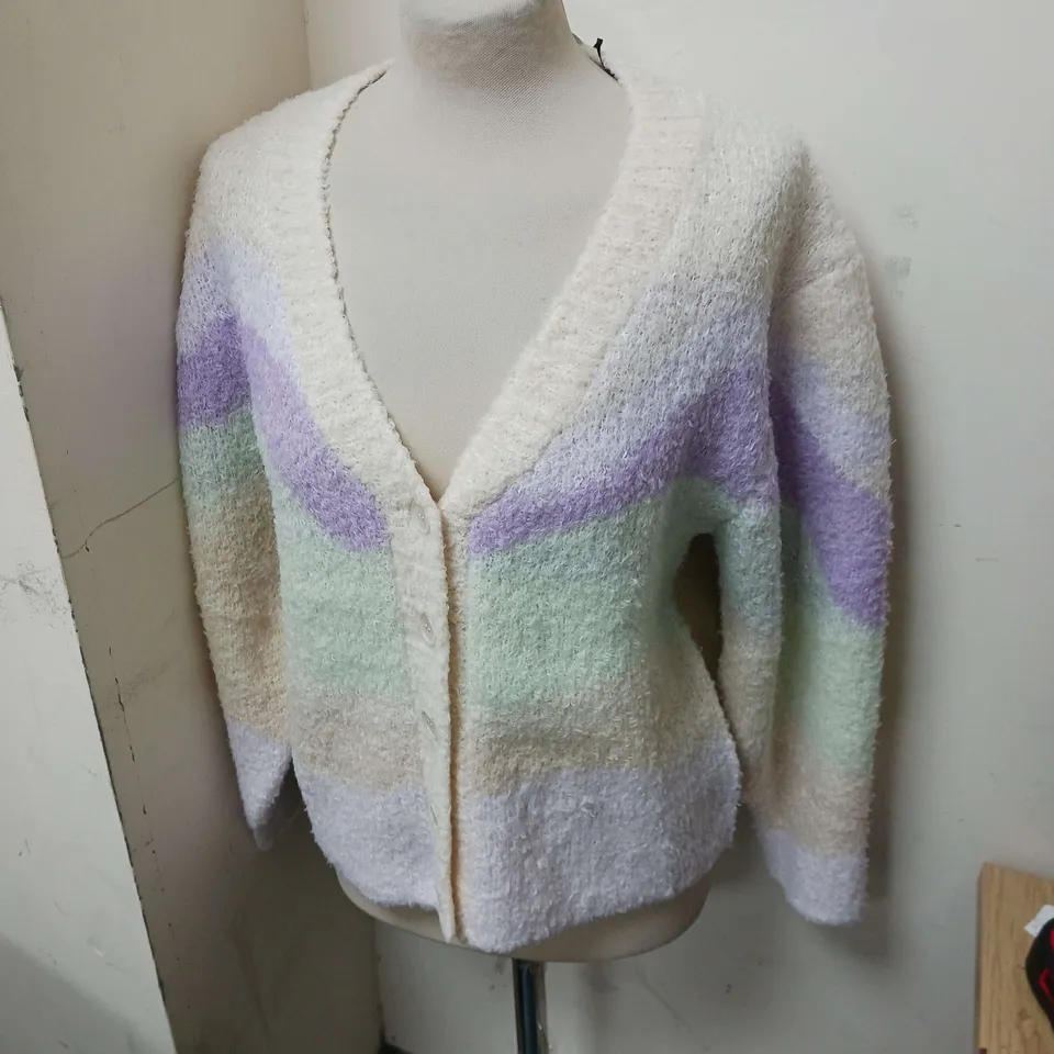 H&M DIVIDED KNITTED BUTTONED CARDIGAN SIZE EUR XS