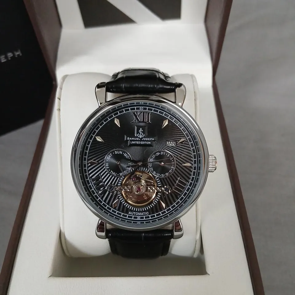SAMUEL JOSEPH AUTOMATIC LIMITED EDITION SILVER BLACK WATCH – SJ0004