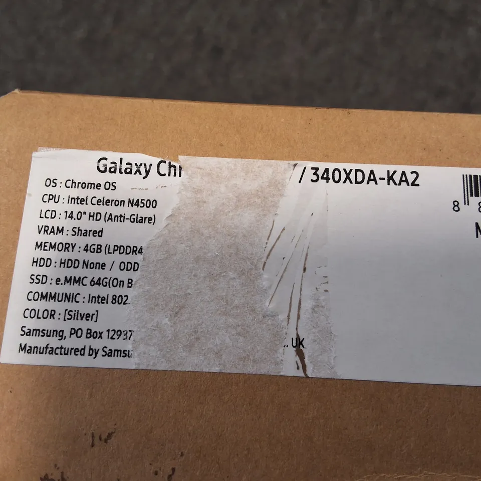 BOXED SAMSUNG GALAXY CHROMEBOOK INTEL LAPTOP IN SILVER - XE340XDA