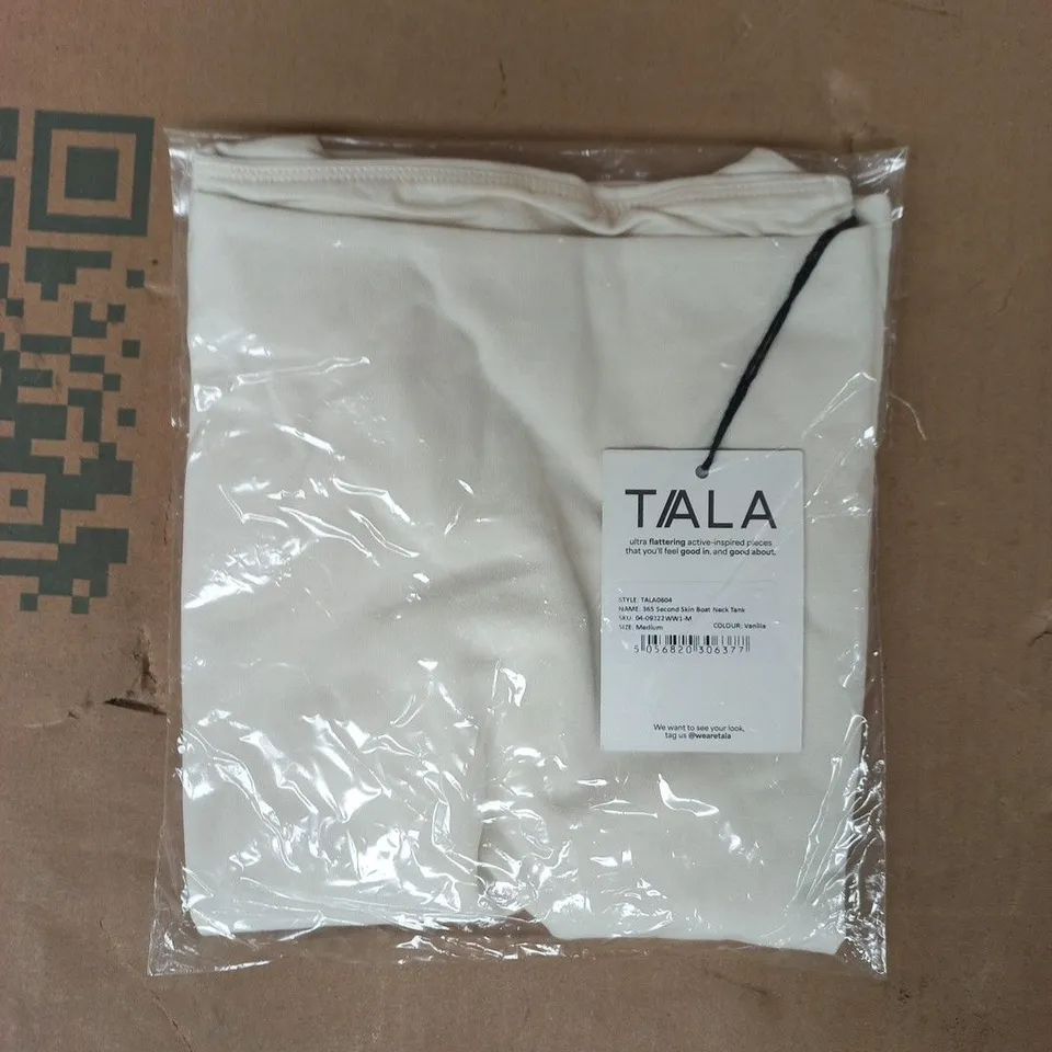 BAGGED T/ALA 365 SECOND SKIN BOAT NECK TANK IN VANILLA SIZE MEDIUM