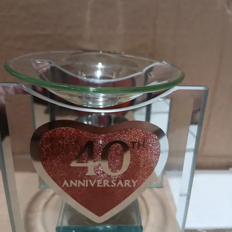 APPROXIMATELY 48 CELEBRATIONS GLASS KEEPSAKE HEART – 40TH ANNIVERSARY OIL BURNERS
