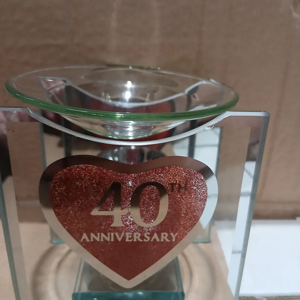 APPROXIMATELY 48 CELEBRATIONS GLASS KEEPSAKE HEART – 40TH ANNIVERSARY OIL BURNERS