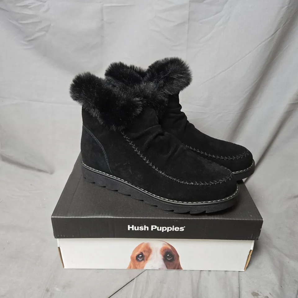 BOXED HUSH PUPPIES MOIRA BLACK WOMENS SHOES - UK 6