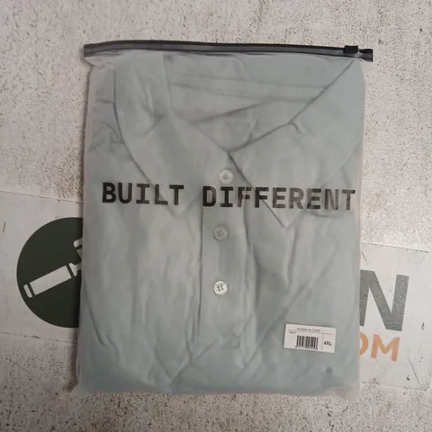 BAGGED BUILT DIFFERENT POLO T-SHIRT IN SAGE SIZE 4XL