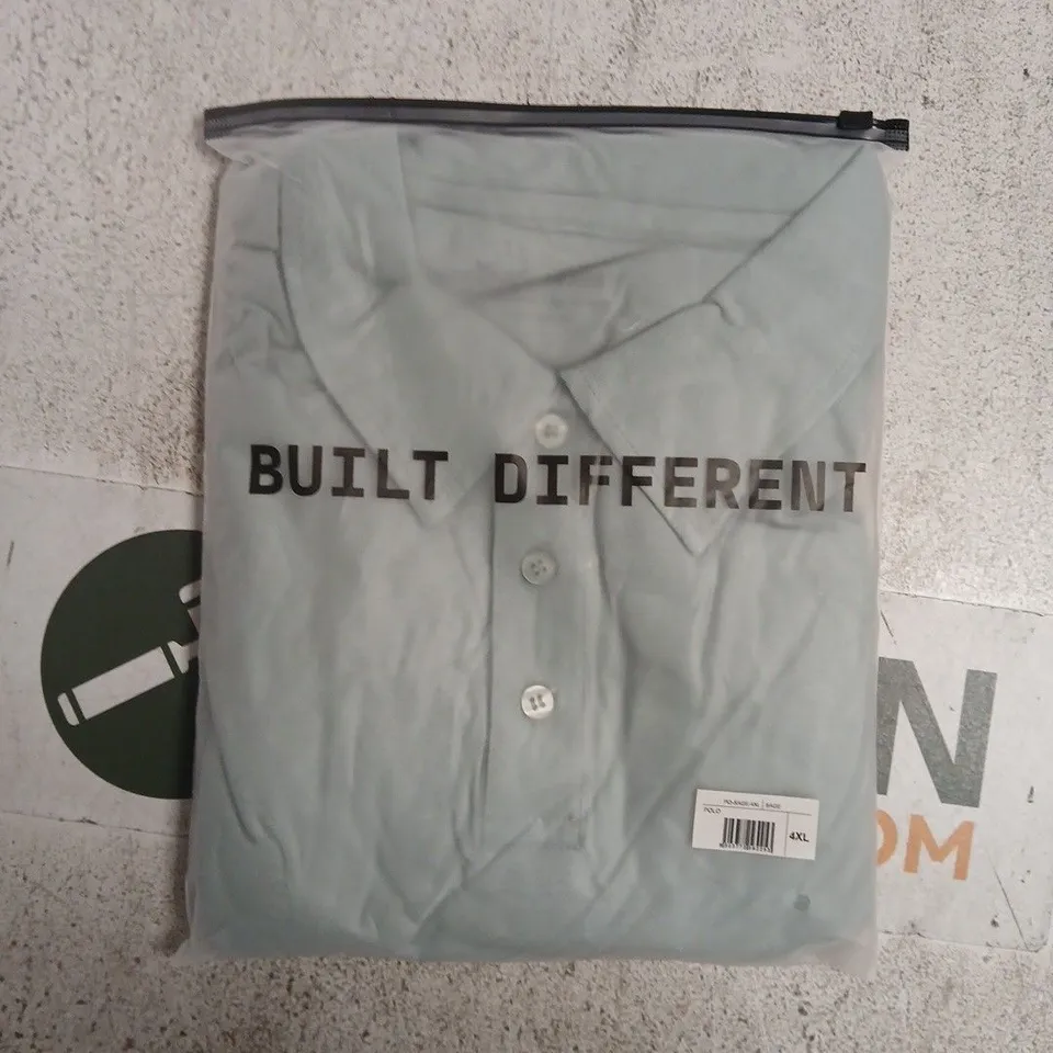 BAGGED BUILT DIFFERENT POLO T-SHIRT IN SAGE SIZE 4XL