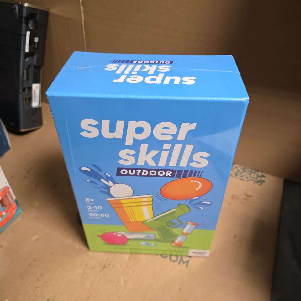 BOX OF APPROXIMATELY 8 ASSORTED  TOYS AND GAMES INCLUDING CLAW MACHINE AND SUPER SKILLS GAME 