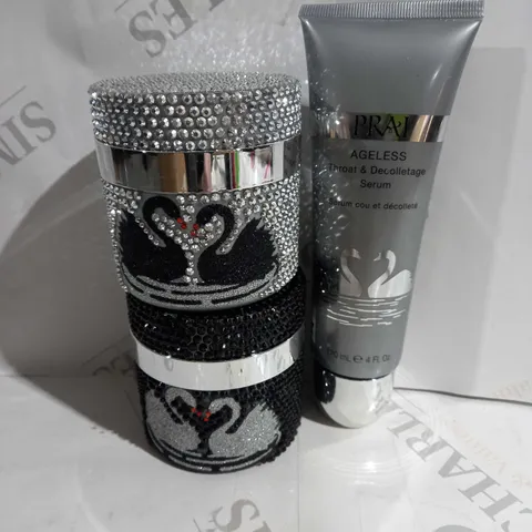 BOX OF 3 ASSORTED ITEMS TO INCLUDE - PRAI AGELESS THROAT SERUM - AGELESS CREME