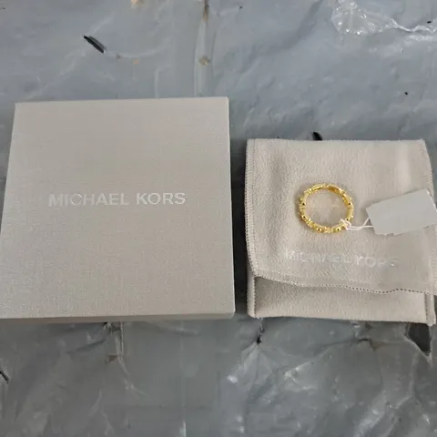 MICHAEL KORS ASTOR LINK SMALL PRECIOUS METAL-PLATED STERLING SILVER PAVÉ CHAIN RING