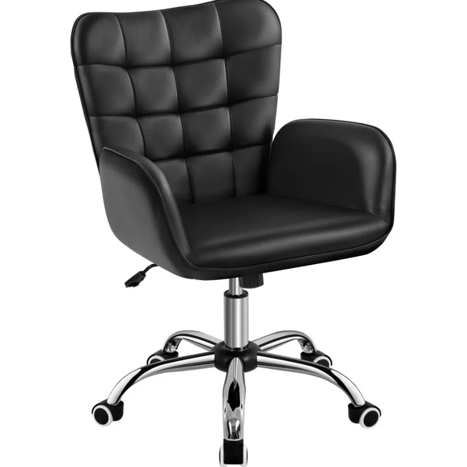 BOXED MODERN MID-BACK OFFICE CHAIR - BLACK