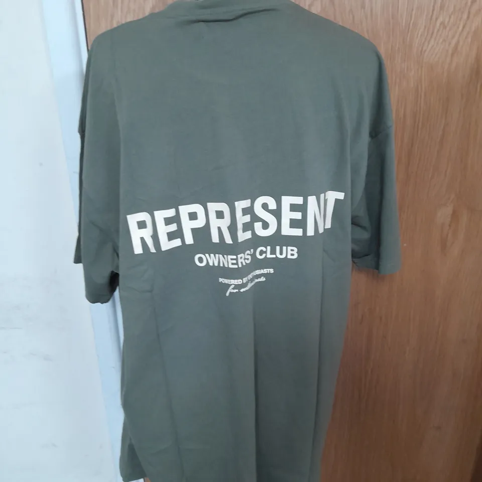 REPRESENT OWNER'S CLUB JERSEY T-SHIRT IN OLIVE SIZE L