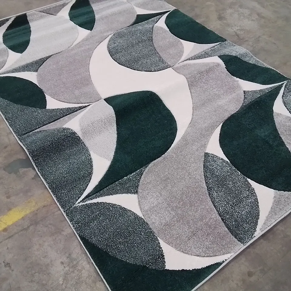 QUALITY DESIGNER GREEN/WHITE KENZO 160 X 230CM 