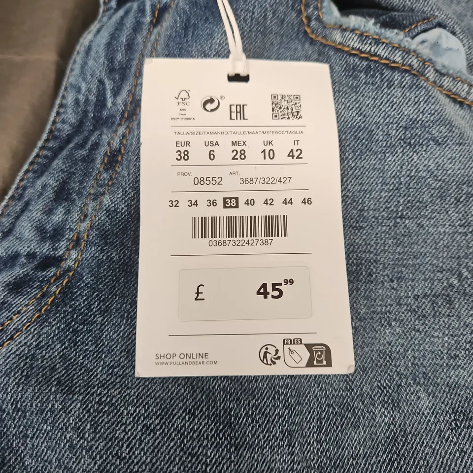 PULL&BEAR WOMEN'S WIDE-LEG JEANS – BLUE, UK 10