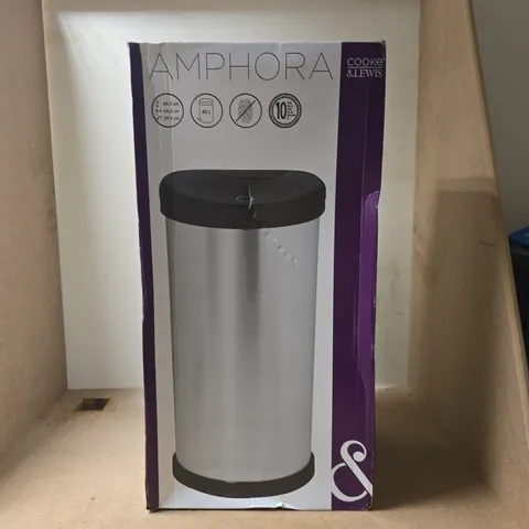 AMPHORA 40L STAINLESS STEEL PEDAL BIN BY COOKE & LEWIS (BOXED)