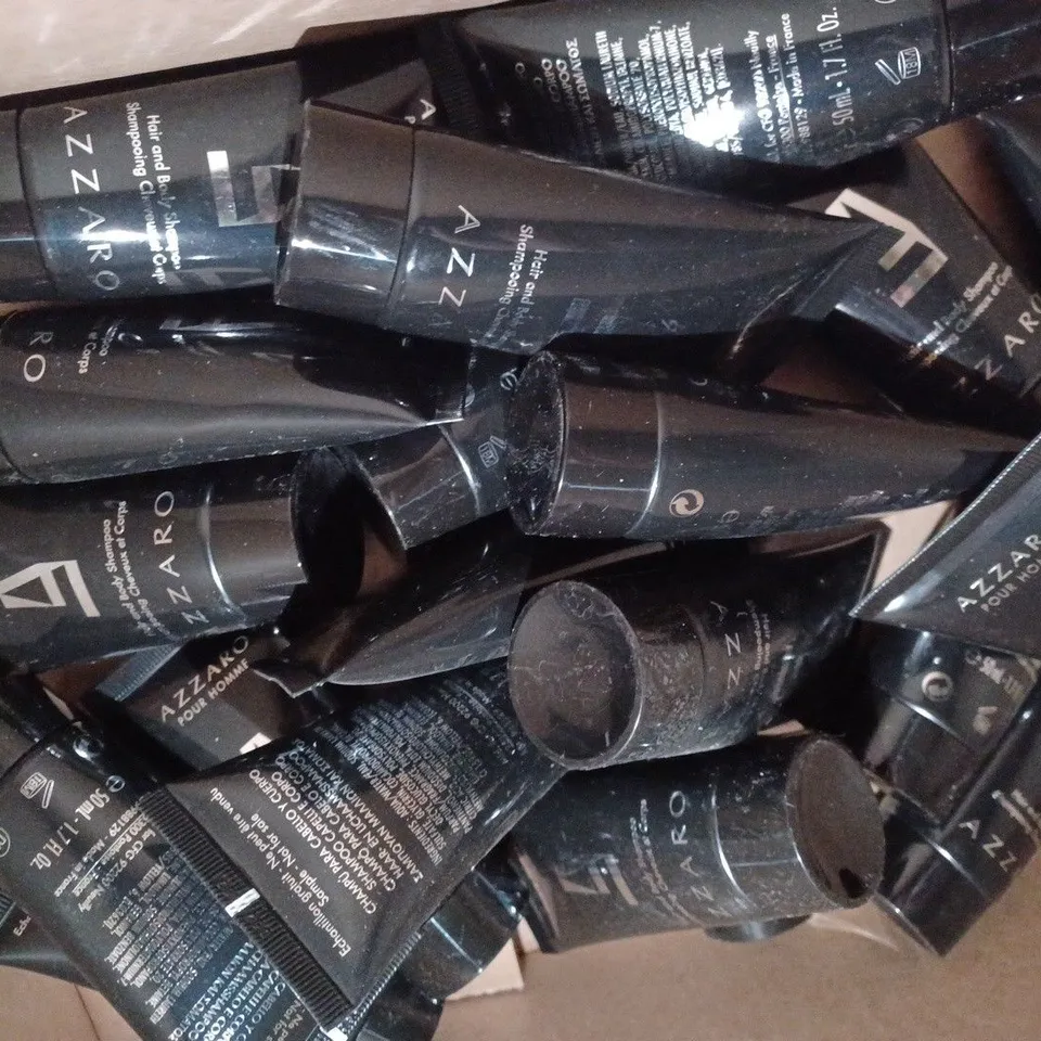 LOT OF APPROX 20 X 50ML AZZARO POUR HOMME HAIR AND BODY SHAMPOO