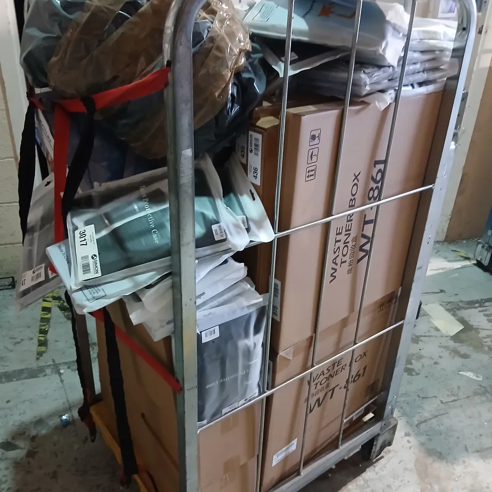 CAGE OF ASSORTED PRODUCTS TO INCLUDR; TABLET PROTECTIVE CASES, TONER CARTRIDGE AND WASTE TONER BOX