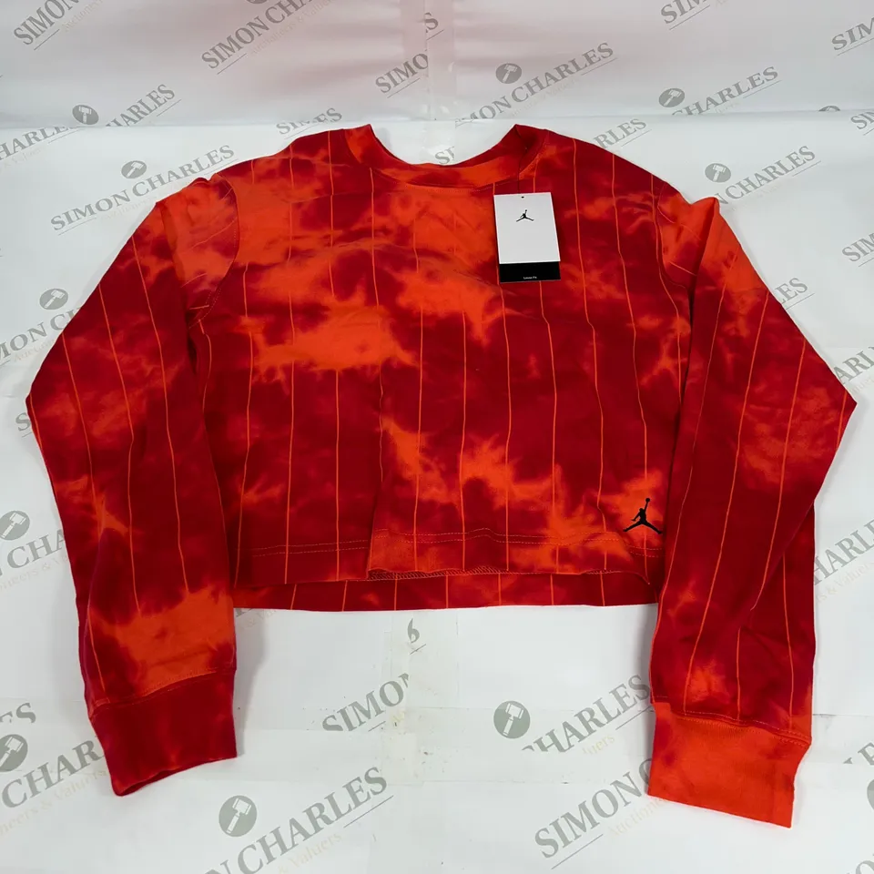 NIKE JORDAN LOOSE FIT LONG SLEEVED TOP IN ORANGE SIZE XS