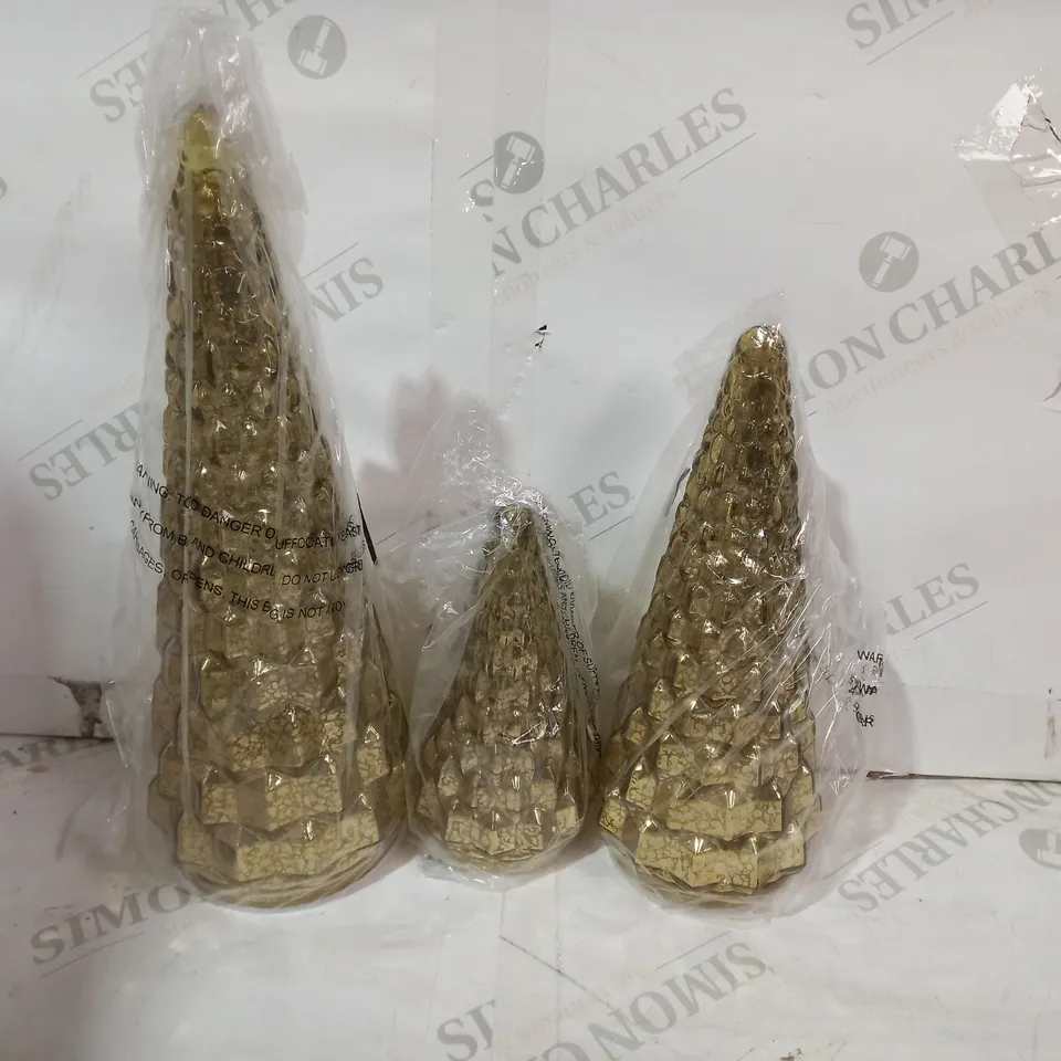 ALISON CORK SET OF MERCURY GLASS TREES 