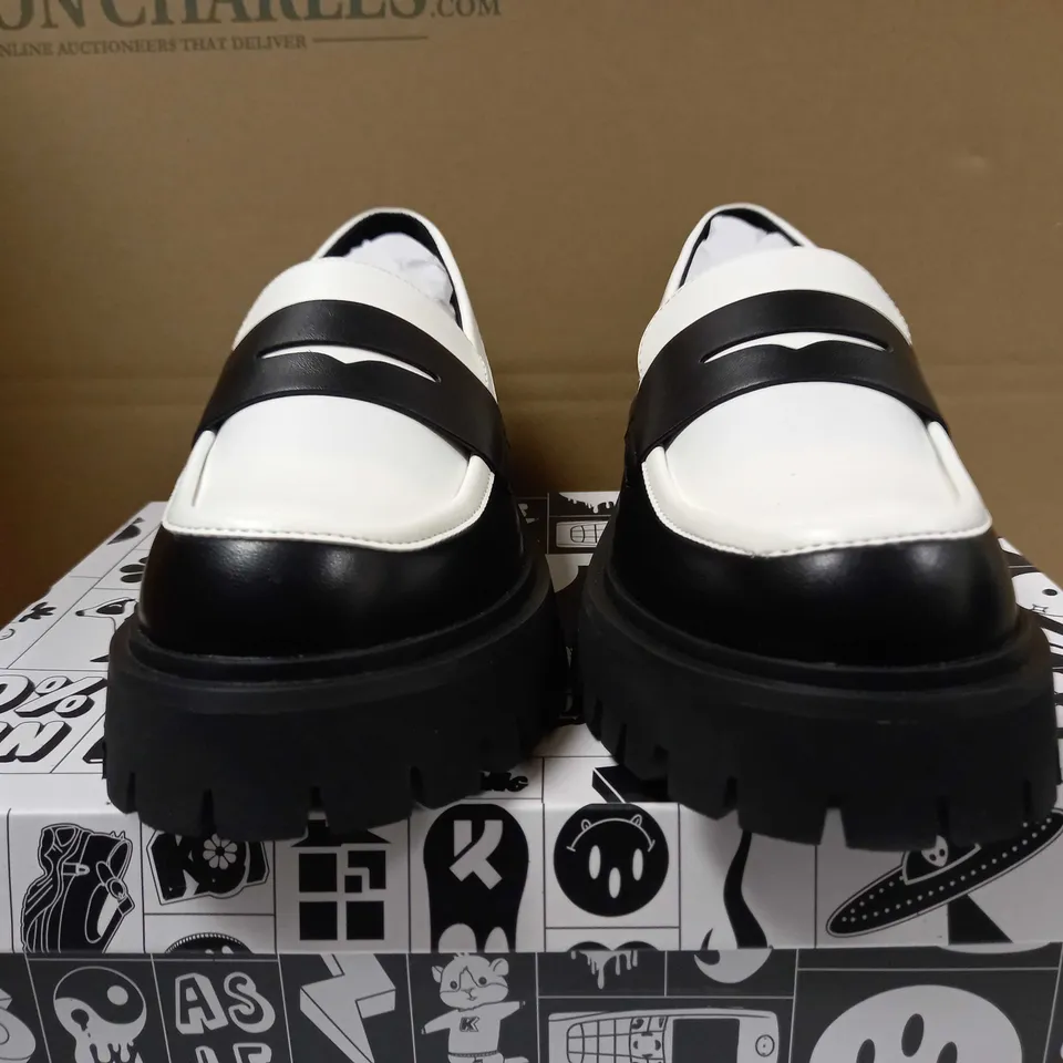KOI WILLOW MONOCHROME VEGAN LOAFERS - SIZE 3