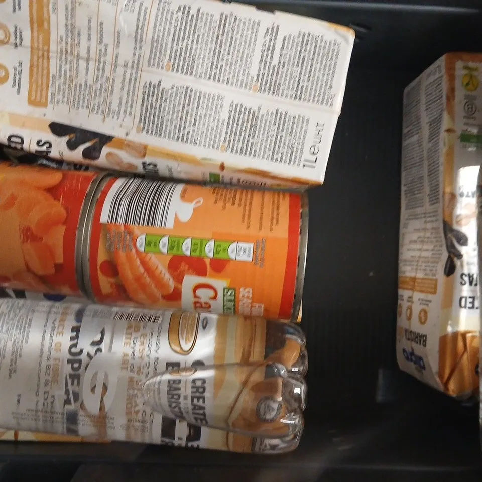 APPROXIMATELY 10 ASSORTED FOOD AND DRINK ITEMS TO INCLUDE ALPRO BARISTA OAT, ZEY ENERGY WATER, ETC