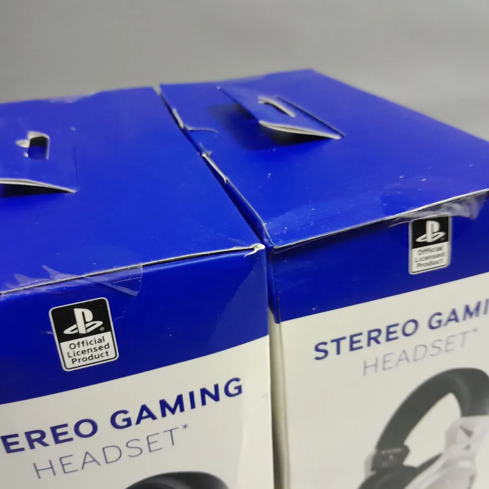 LOT OF 3 TECH ITEMS FOR PLAYSTATION INCLUDES BIGBEN STEREO GAMING HEADSETS FOR PS4 AND FACEPLATE STYLING KIT FOR PS5 CONTROLLER
