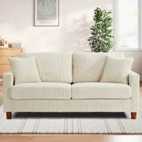 BOXED 17 STORIES CORDUROY 3-SEATER SOFA - BEIGE (1 BOX)